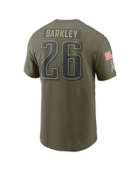 Nike Men's Saquon Barkley Olive Philadelphia Eagles 2025 Salute to Service Name Number T-Shirt
