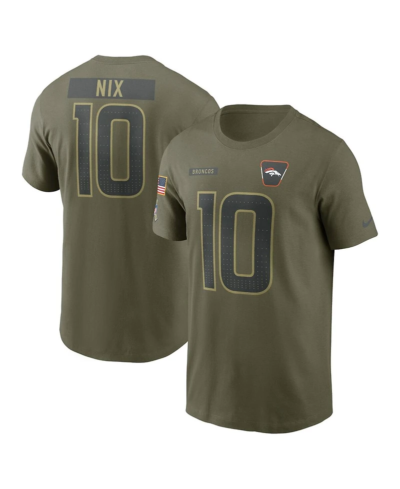 Nike Men's Bo Nix Olive Denver Broncos 2025 Salute to Service Name Number T-Shirt