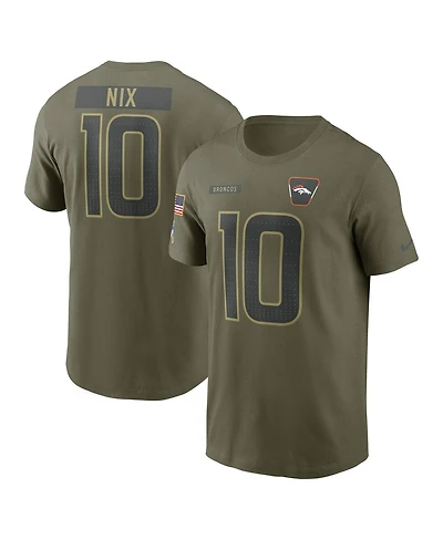Nike Men's Bo Nix Olive Denver Broncos 2025 Salute to Service Name Number T-Shirt