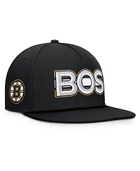 Fanatics Men's Black Boston Bruins Authentic Pro Rink Team Code Snapback Hat
