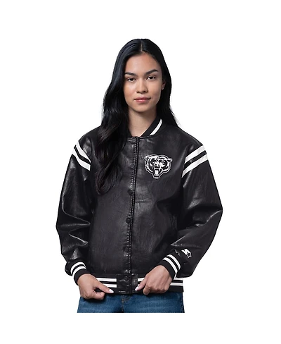 Starter Women's Black Chicago Bears High Heat Full-Snap Varsity Jacket