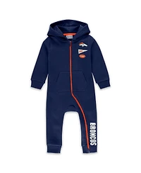 Wear by Erin Andrews Baby Boys and Girls Navy Denver Broncos Hooded Fleece Coverall