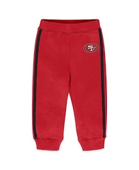 Wear by Erin Andrews Baby Boys and Girls 2-Piece Scarlet San Francisco 49ers Fleece Crewneck Pants Set