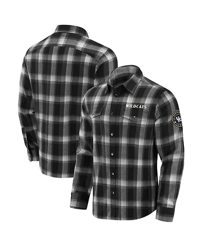 Darius Rucker Collection by Fanatics Men's Black Kentucky Wildcats Team Flannel Plaid Full-Snap Shirt
