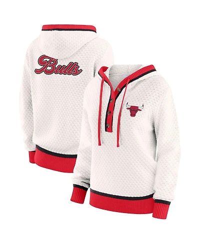 Wear by Erin Andrews Women's White Chicago Bulls Plus Hoodie Sweater