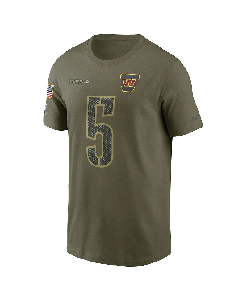 Nike Men's Jayden Daniels Olive Washington Commanders 2025 Salute to Service Name Number T-Shirt