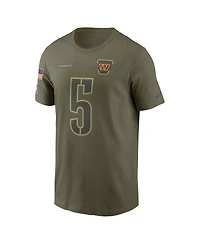 Nike Men's Jayden Daniels Olive Washington Commanders 2025 Salute to Service Name Number T-Shirt