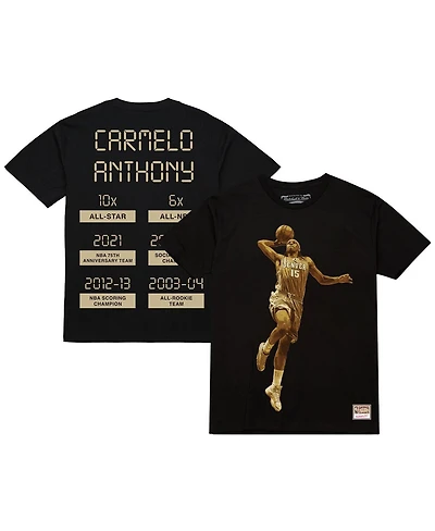 Mitchell & Ness Men's Carmelo Anthony Black Denver Nuggets Ultimate Player T-Shirt