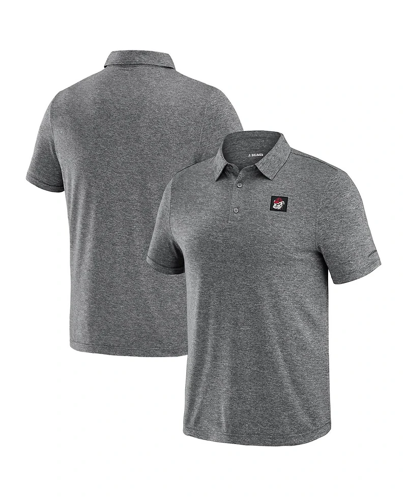 J. Palmer Men's Heather Black Georgia Bulldogs Four Down Polo Shirt