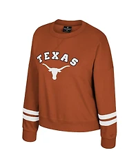 Colosseum Women's Texas Orange Longhorns Splashy Crewneck Fleece Sweatshirt