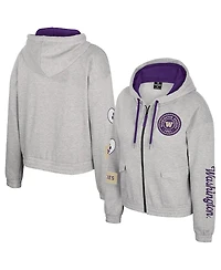 Colosseum Women's Gray Washington Huskies Alfie Full-Zip Hoodie Jacket