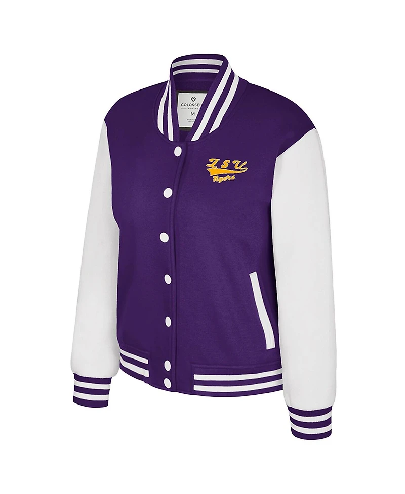 Colosseum Women's Purple Lsu Tigers French Baguette Full Snap Fleece Jacket