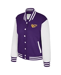 Colosseum Women's Purple Lsu Tigers French Baguette Full Snap Fleece Jacket