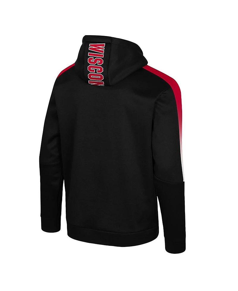 Colosseum Men's Black Wisconsin Badgers the Gang Blackout Hoodie