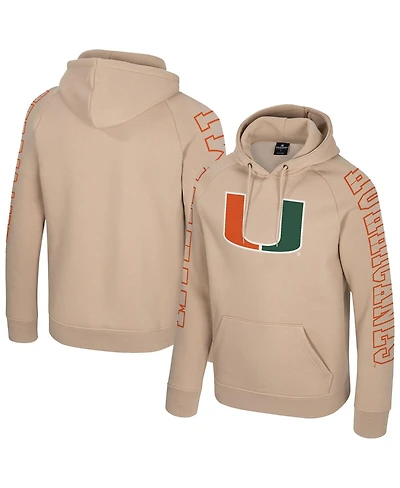 Colosseum Men's Tan Miami Hurricanes Big Break Raglan Hoodie