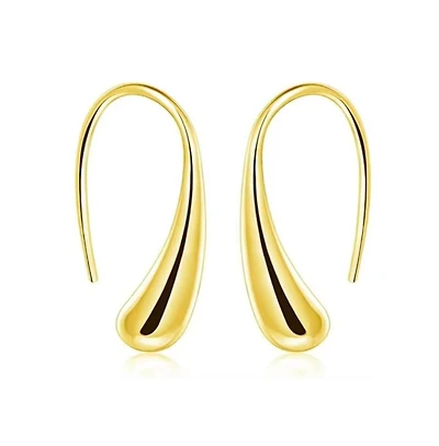 Sophia Teardrop Hook Earrings – Modern Minimalist Design Silver or Gold
