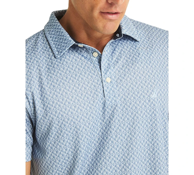 Nautica Men's Printed Short Sleeve Polo Shirt