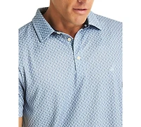 Nautica Men's Printed Short Sleeve Polo Shirt