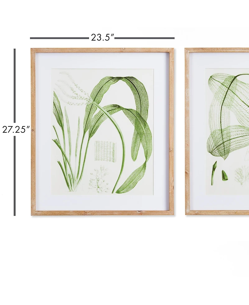 Aquatic Leaf Prints, Set Of 2