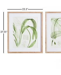 Aquatic Leaf Prints, Set Of 2