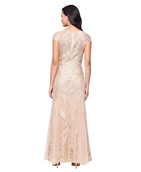 Alex Evenings Petite Embroidered Long Tulle Dress