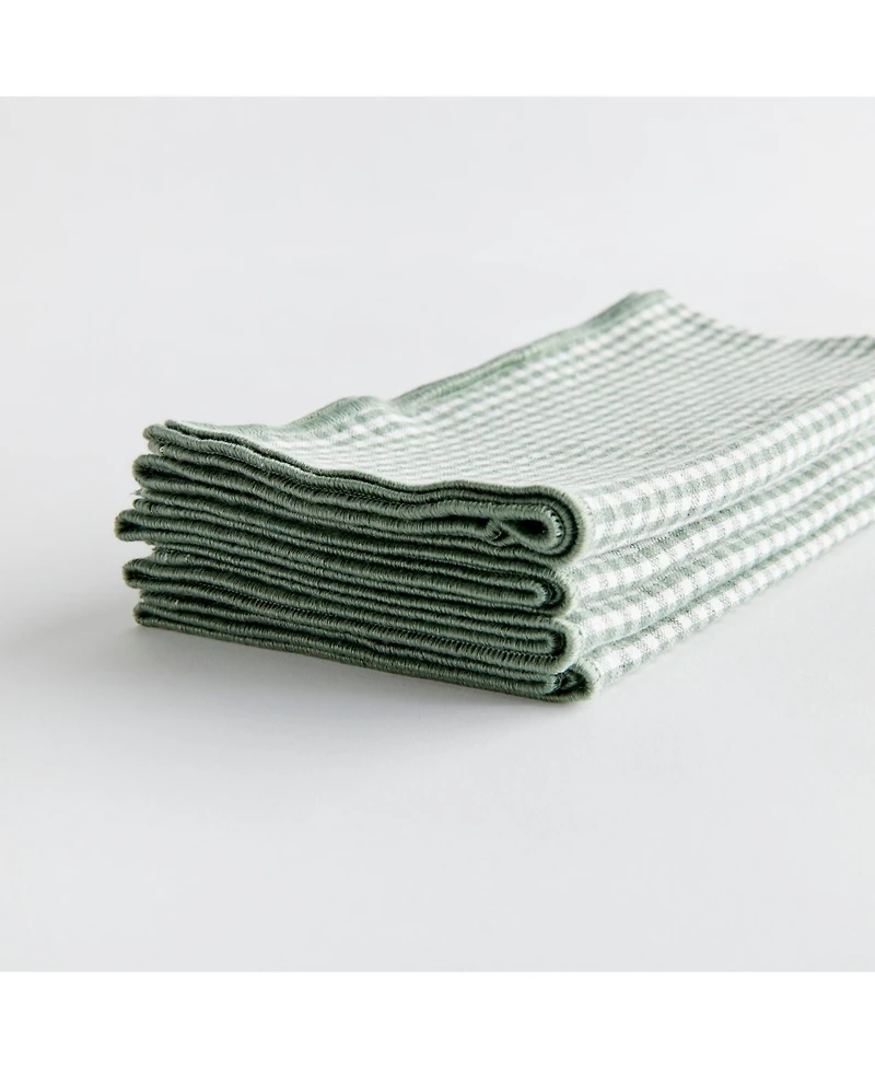 Napa Home & Garden 18" Vibrant Green Plaid Cotton Dinner Napkins Set of 4 for Dining & Table Decor