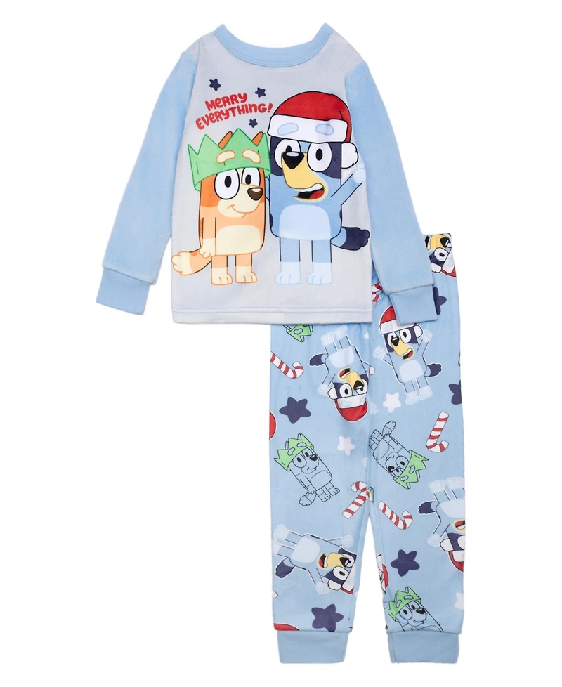 Bluey Boys Toddler 2T-4T 2-Piece Printed Top and Jogger Pants Pajama Set