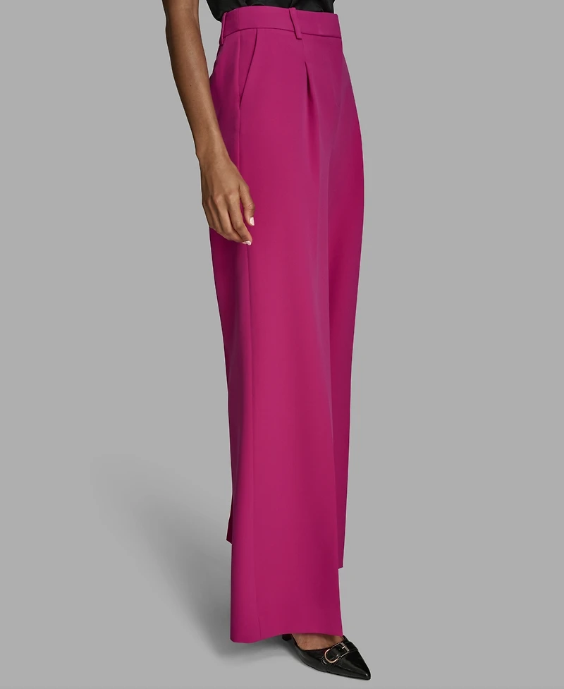 Bcbg Women's Pleated High Rise Wide Leg Pants