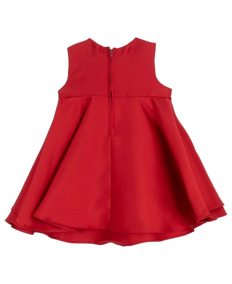 Rare Editions Baby Girls 2-Piece Mikado Dress and Diaper Cover Set