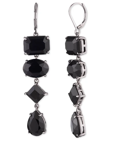 Lauren Ralph Lauren Hematite-Tone Jet Stone Linear Earrings