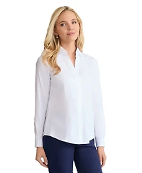 Jones New York Women's Easy Care Button Up Long Sleeve Blouse