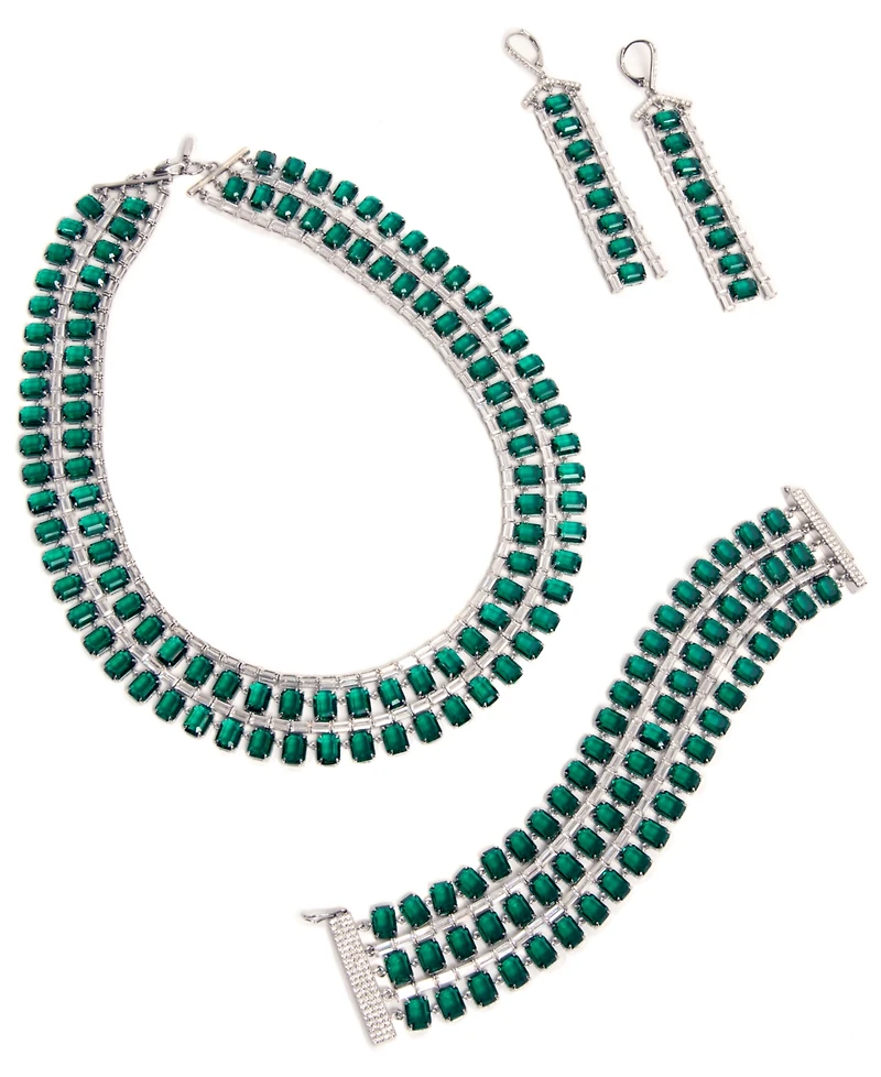 Lauren Ralph Lauren Cubic Zirconia and Epoxy Tennis Chandelier Earrings