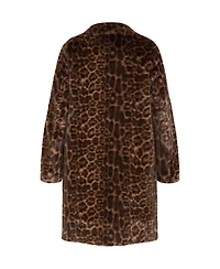City Chic Plus Remi Leopard Faux Fur Coat