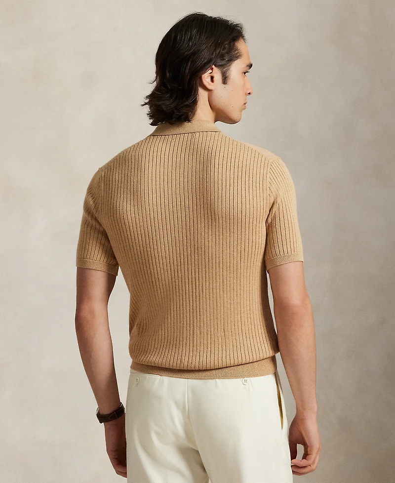 Polo Ralph Lauren Men's Rib-Knit Cotton Johnny Collar Sweater