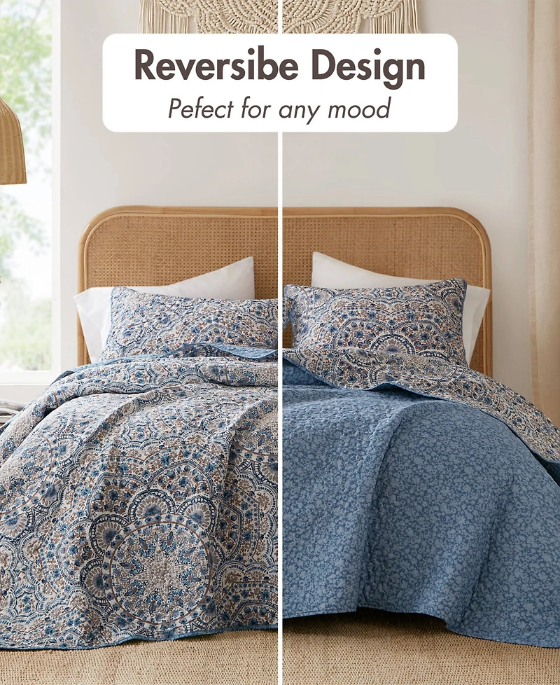 510 Design Valerie Boho Floral Reversible 3-Pc. Quilt Set
