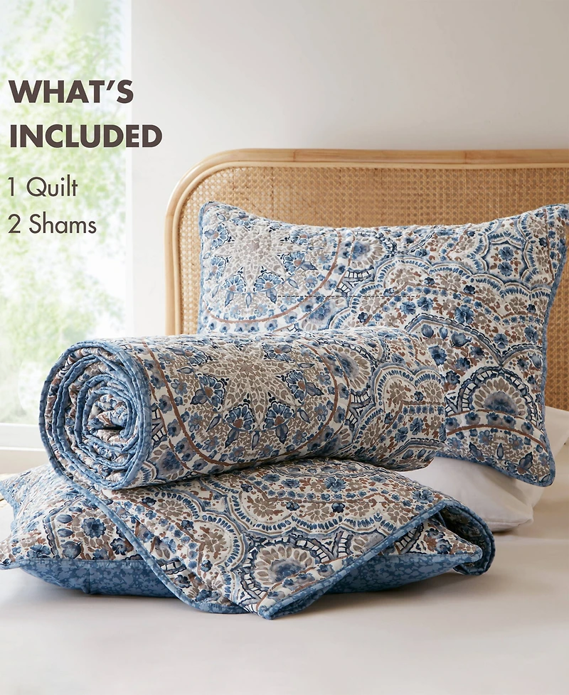 510 Design Valerie Boho Floral Reversible 3-Pc. Quilt Set, King