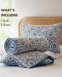 510 Design Valerie Boho Floral Reversible 3-Pc. Quilt Set, King