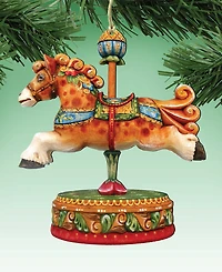 Designocracy Curly Carousel Pony Christmas Ornament