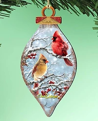 Designocracy Winter Cardinals Cone Holiday Ornament