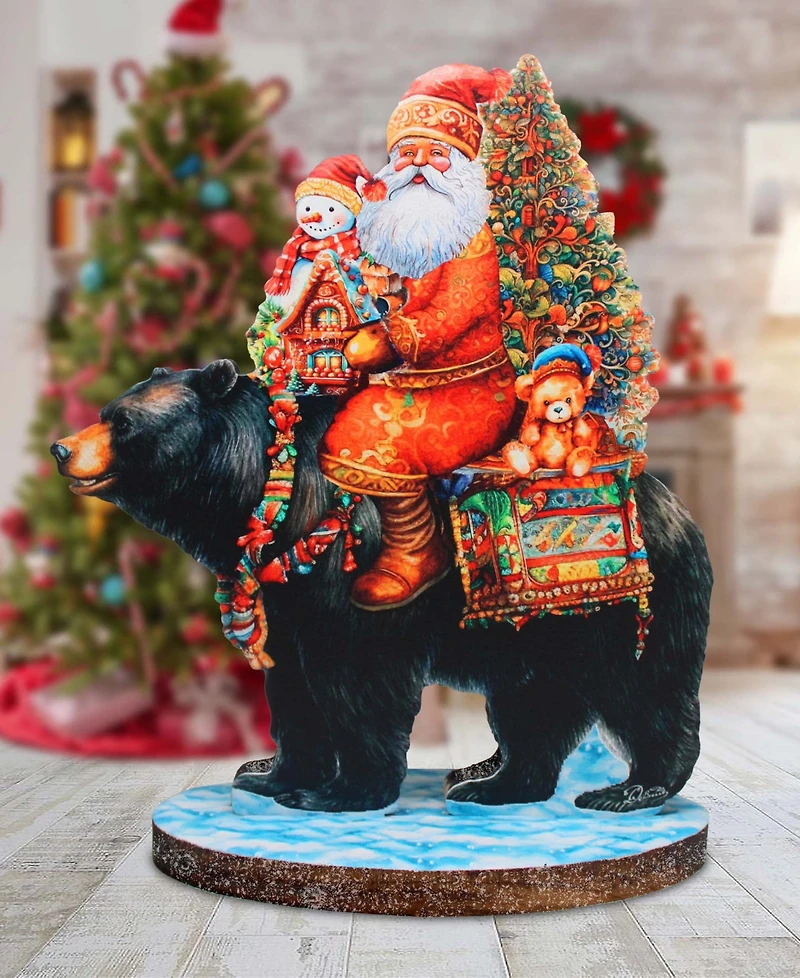 G. Debrekht Santa Claus Black Bear Friend Centerpiece