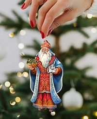 Designocracy Greece Inspired Santa Ornaments, Set of 3