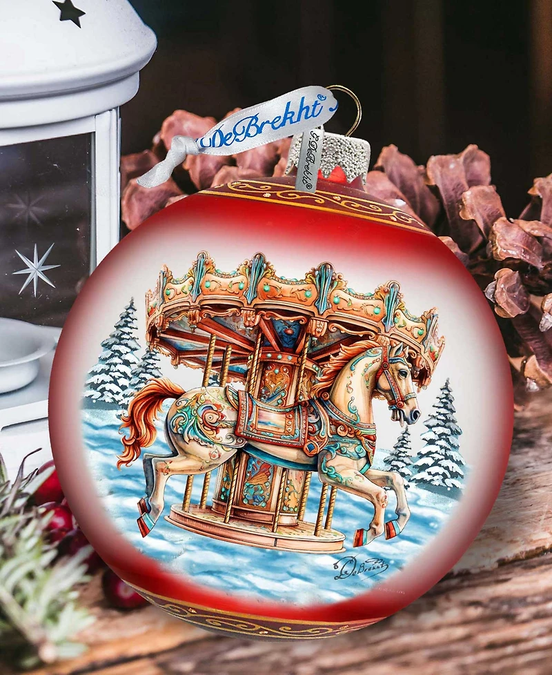 G. Debrekht Winter Wonderland Carousel Christmas Glass