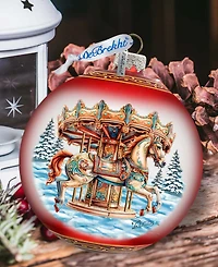 G. Debrekht Winter Wonderland Carousel Christmas Glass