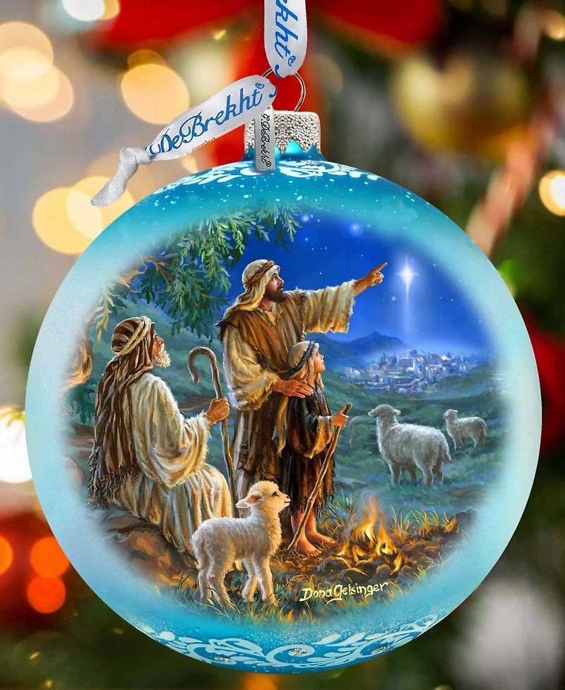 G. Debrekht Shepherds Keeping Watch Le Glass Ornament