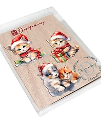 Designocracy Christmas Cats Clip Ornaments, Set 3