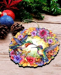 Designocracy Hummingbirds Wreath Christmas Ornament