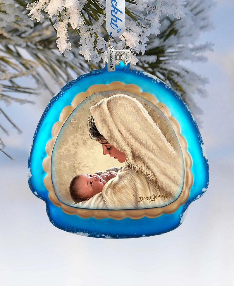 G.Debrekht Mother of God Glass Christmas Ornament