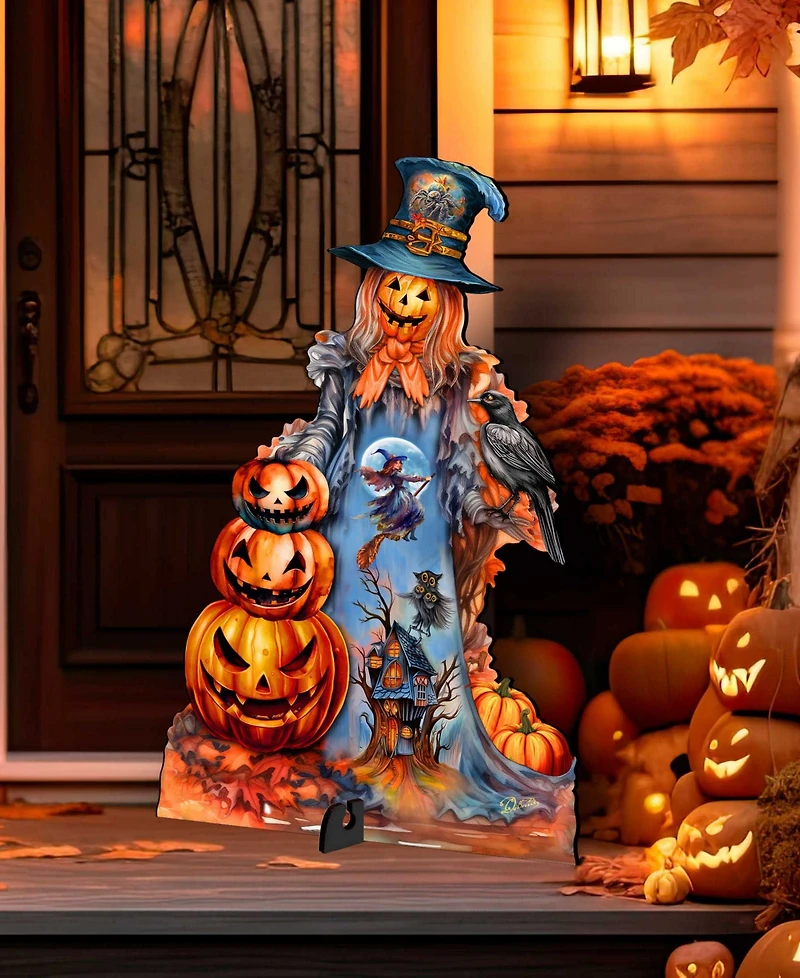Designocracy Pumpkin Scarecrow Outdoor Decor