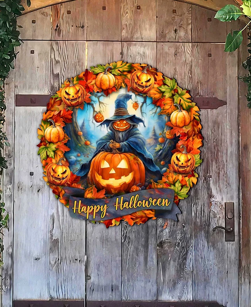 Designocracy Halloween Wreath Door Hanger
