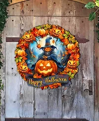 Designocracy Halloween Wreath Door Hanger